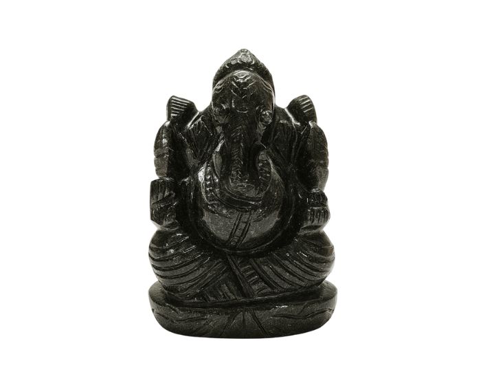 Black Obsidian Ganesh Ji Statue