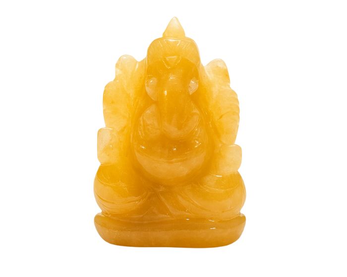 Natural Citrine Jade Ganesh Ji Status
