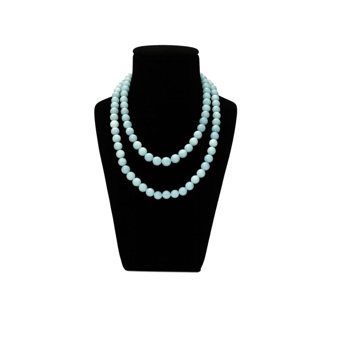 Aquamarine Jaap Mala (Thick)