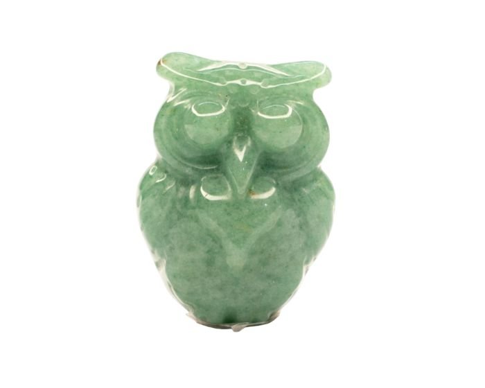 Natural Green Aventurine Owl