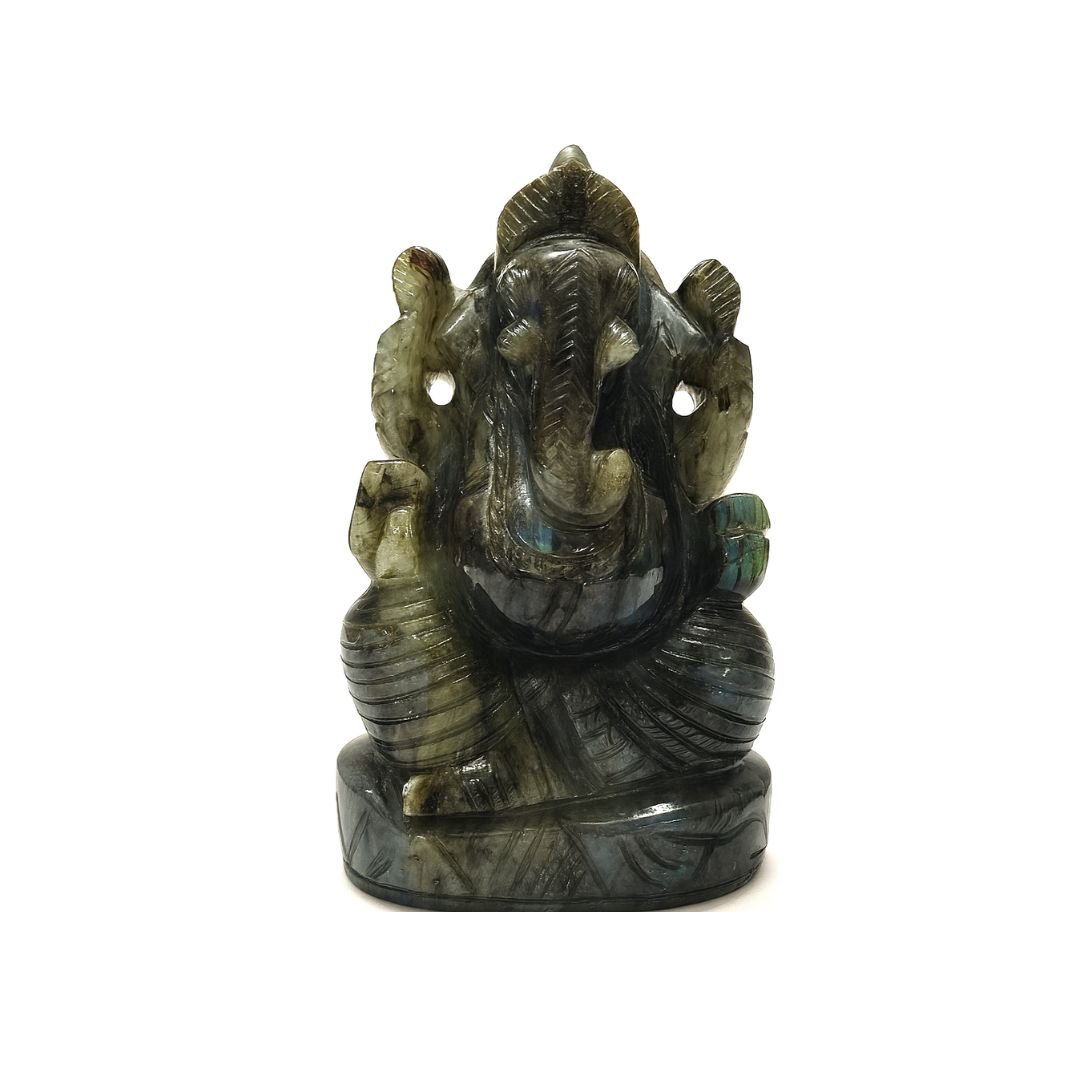 Natural Labradorite Ganesh Ji Statue