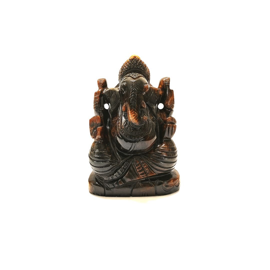 Natural Tiger’s Eye Ganesh Ji Statue