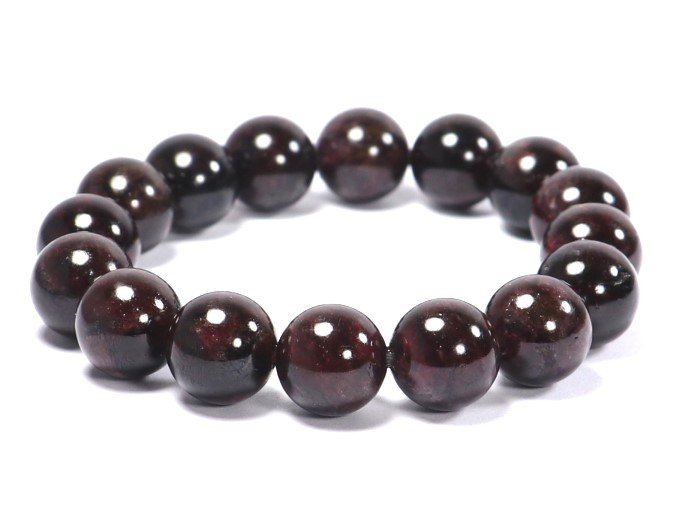 Red Garnet Big Beads Bracelet (14 mm)
